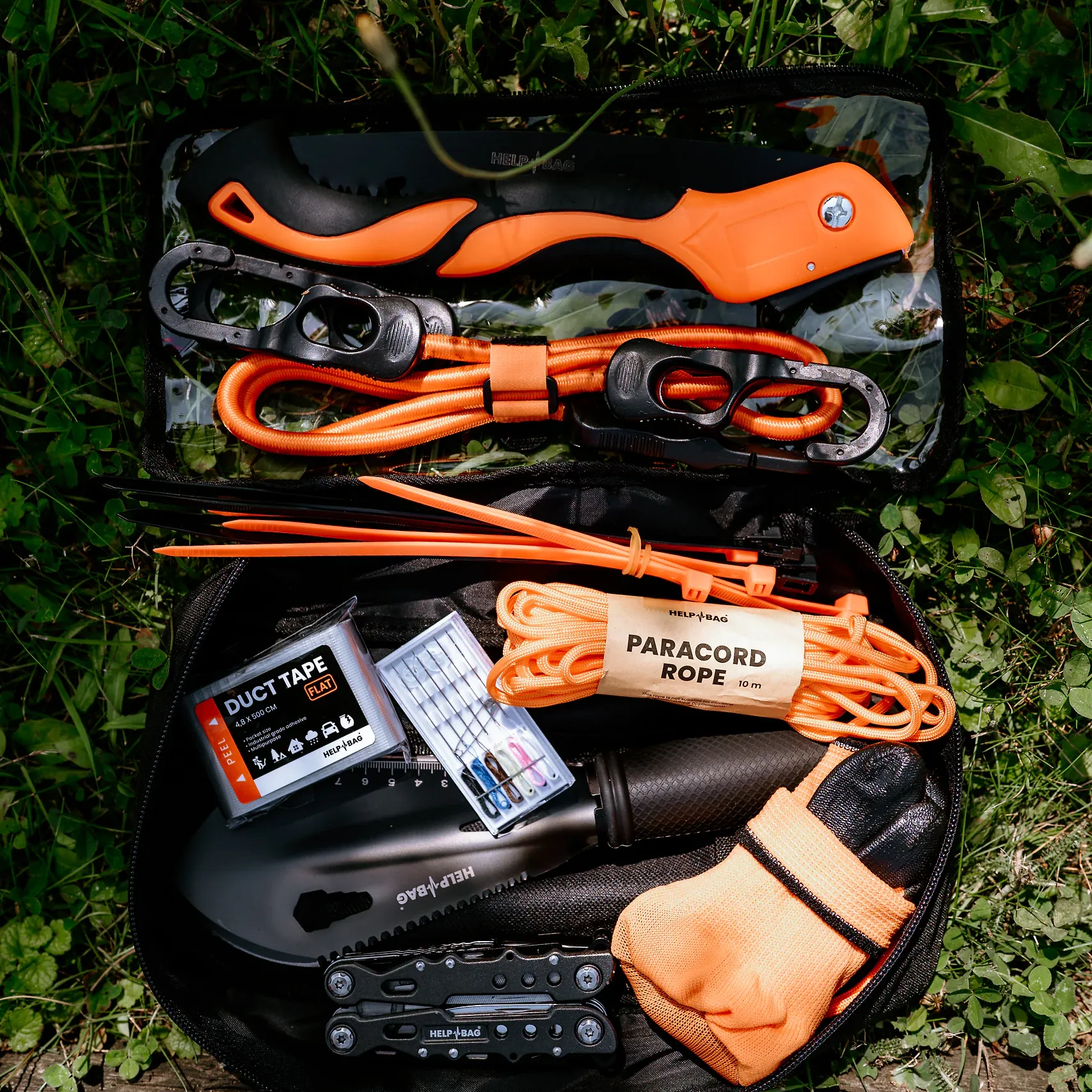Wyposażenie modułu TOOLS HELP BAG z taśmą naprawczą duct tape, piłą, linkami i multitoolem